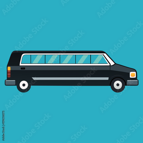vector illustration of a limousine