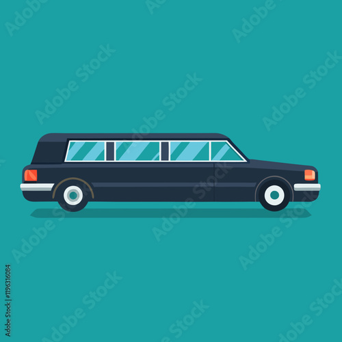vector illustration of a limousine