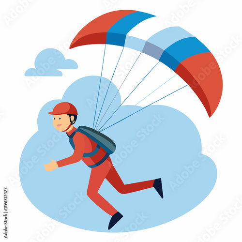 vector illustration of a paraglider