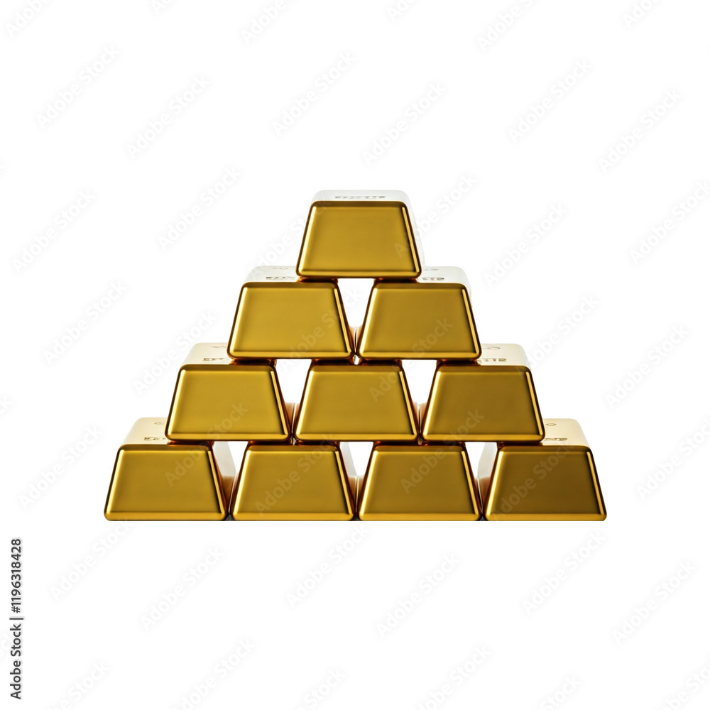 Pile of Golden Bars Stacked Neatly on a Table Pile of Golden Bars Stacked Neatly on a Table