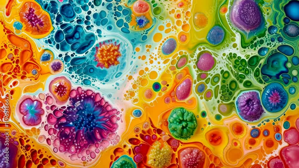 Fluid Art: A vibrant abstract painting showcasing mesmerizing swirls of vivid colors and organic shapes. The colors blend and flow organically, creating a captivating and energetic visual experience. Fluid Art: A vibrant abstract painting showcasing mesmerizing swirls of vivid colors and organic shapes. The colors blend and flow organically, creating a captivating and energetic visual experience.