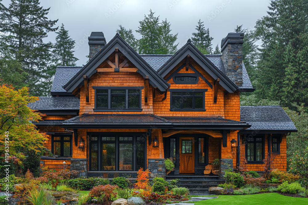 Luxurious Craftsman Style Home Amidst Lush Greenery Luxurious Craftsman Style Home Amidst Lush Greenery