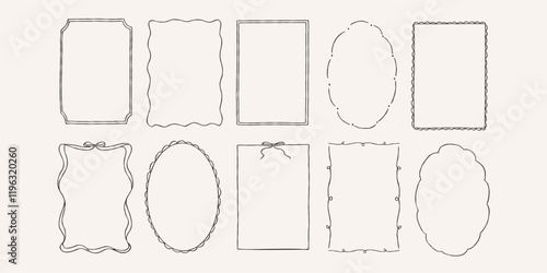 Hand drawn whimsical retro frames
