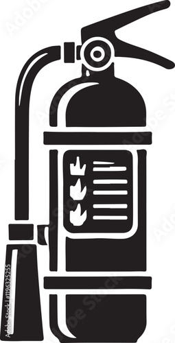fire extinguisher silhouette vector
