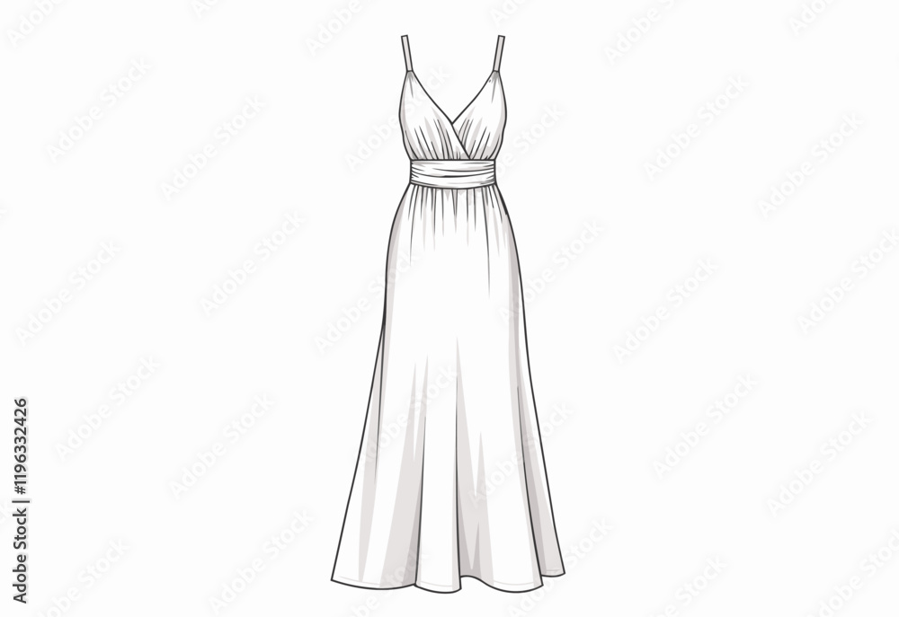 Stylish Long Maxi Dress Featuring Sleeveless Straps, V-Neck, and Flared A-Line Cut - Ideal for Beach Days, Parties, and Special Occasions Stylish Long Maxi Dress Featuring Sleeveless Straps, V-Neck, and Flared A-Line Cut - Ideal for Beach Days, Parties, and Special Occasions