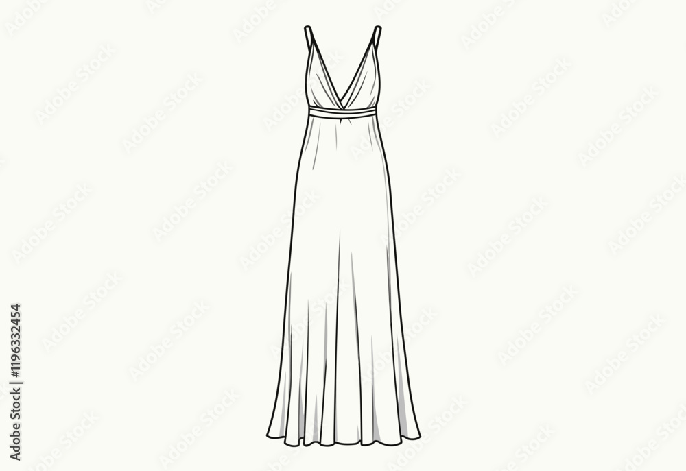Beautifully Designed Sleeveless Strappy Midi Dress with Flared A-Line Cut and V-Neckline - Perfect for Outdoor Gatherings and Parties Beautifully Designed Sleeveless Strappy Midi Dress with Flared A-Line Cut and V-Neckline - Perfect for Outdoor Gatherings and Parties