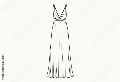 Beautifully Designed Sleeveless Strappy Midi Dress with Flared A-Line Cut and V-Neckline - Perfect for Outdoor Gatherings and Parties 
