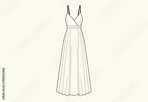 Fashion-Forward Sleeveless Maxi Dress with Strappy Details, Flared A-Line Silhouette, and Elegant V-Neck - A Timeless Addition to Any Wardrobe