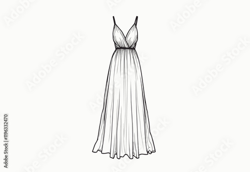 Sophisticated Sleeveless Maxi Dress with Strappy Design, V-Neck, and Flared A-Line Shape - The Ultimate Fashion Choice for Modern Women
