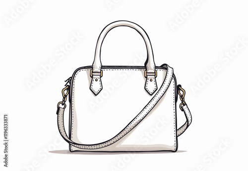 Elegant Crossbody Purse Mock-up - Trendy Women's Handbag with Top Handle for Fashion Illustrators