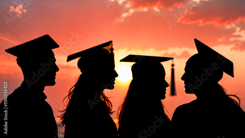 Class of 2025: Silhouettes of Success – A Graduation Journey at Sunset