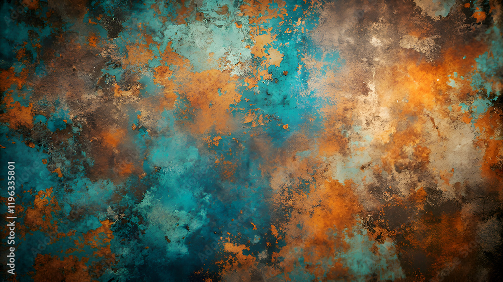 Abstract Teal and Copper Texture. Grunge Background Abstract Teal and Copper Texture. Grunge Background