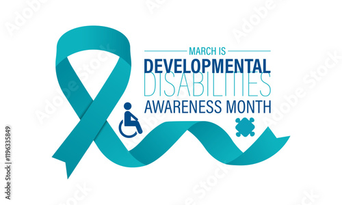 Developmental Disabilities awareness month is observed every year in March. increase awareness about the needs and potential of individuals with developmental disabilities. Banner poster background.