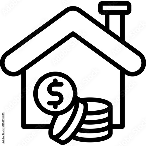 Mortgage Financing line icon