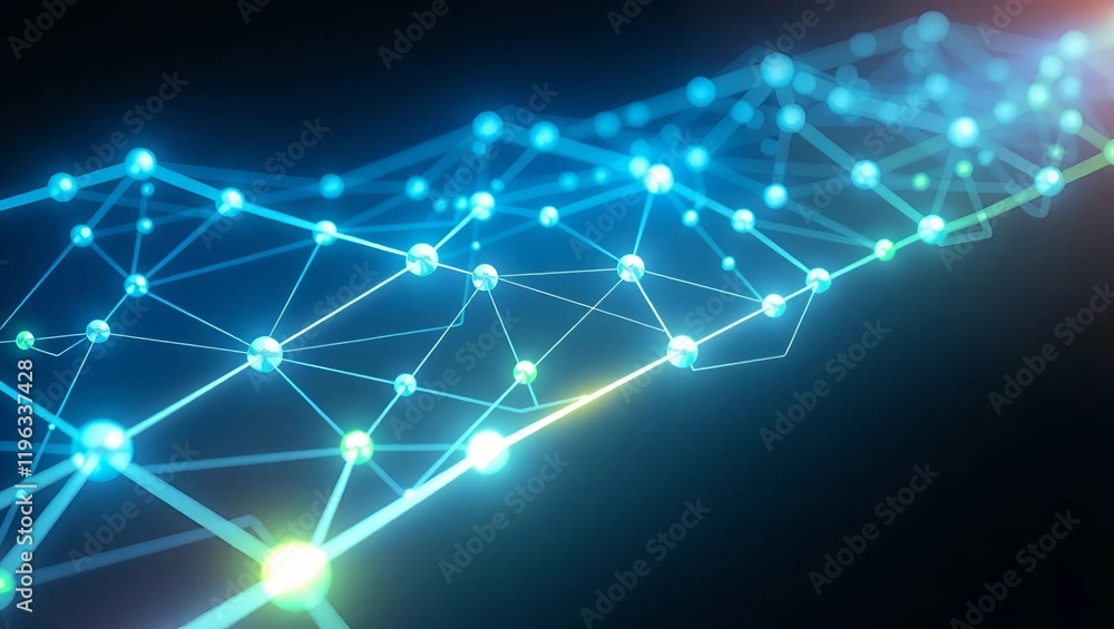 A futuristic, high-tech background image for blockchain-themed packaging, featuring a mesmerizing 3D visualization of interconnected nodes in vibrant A futuristic, high-tech background image for blockchain-themed packaging, featuring a mesmerizing 3D visualization of interconnected nodes in vibrant