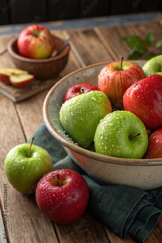 A bowl full of freshly washed apple A bowl full of freshly washed apple