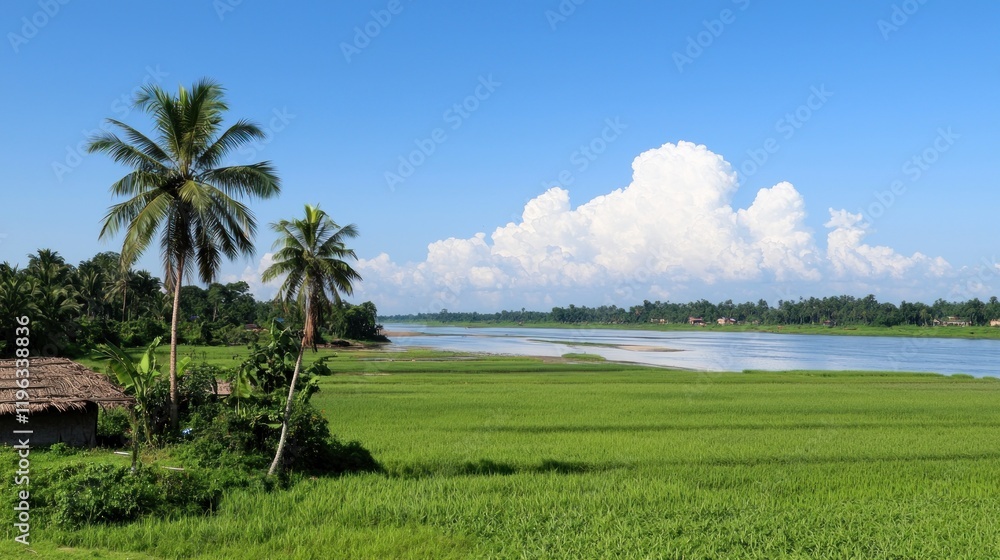 Obraz premium Tranquil River Landscape