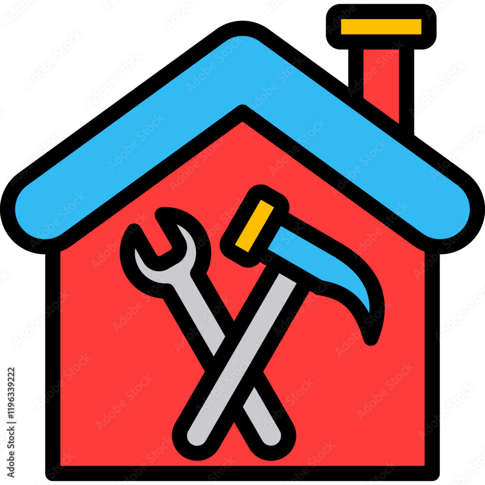 Home Renovation lineal color icon