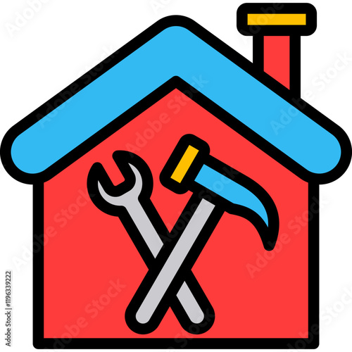 Home Renovation lineal color icon