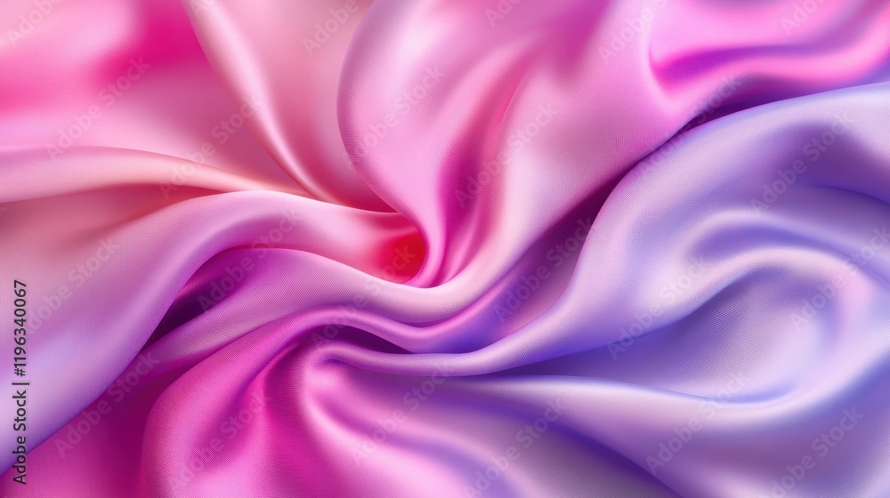 Fototapeta premium Luxurious pink and blue silk fabric, stunning display of texture, color, flowing elegance