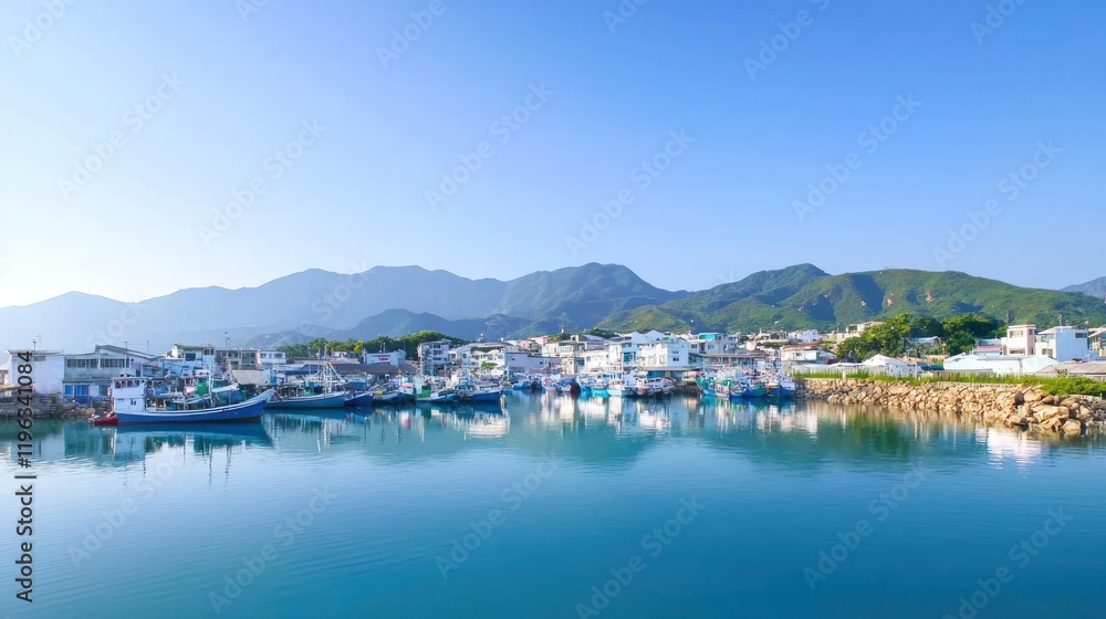 Fishing Boats at a Coastal Town Fishing Boats at a Coastal Town