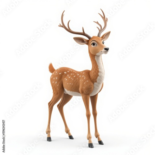 Deer cartoon art for forest wildlife education creative storytelling kids branding animated designs and nature-related campaigns photo