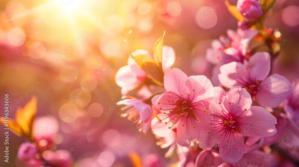 sakura branch on nature background sakura branch on nature background