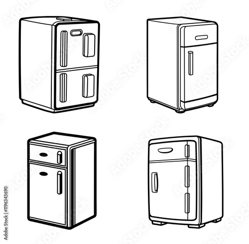 Smart fridge vector illustration