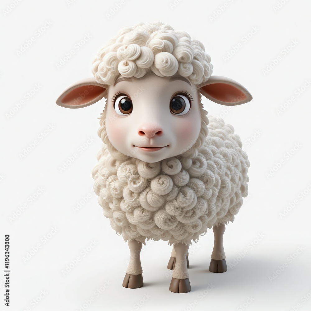 Naklejka premium Sheep cartoon image for farm animal education rural storytelling kids creative designs branding and animated advertising themes