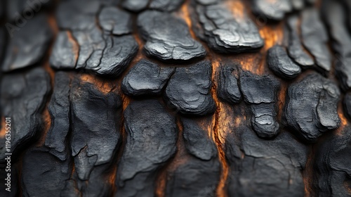 Charred wood texture, close-up. photo