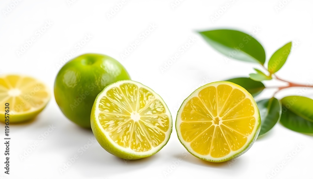 Sweet Lime or Citrus Limetta isolated with white background generated by Ai Sweet Lime or Citrus Limetta isolated with white background generated by Ai