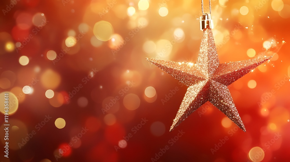A sleek holiday starburst with a delicate glow isolated against a vibrant backdrop