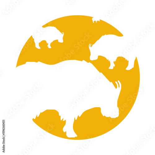 Yellow vector graphic of a goat colony on a solid background is ideal for various purposes, such as crafting logos, designing marketing materials, creating merchandise, enhancing educational content,  photo