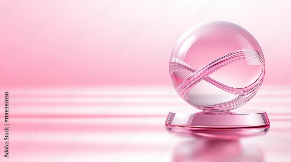 Pink triumph, striking glass trophy on matching pink background celebrating achievement. Pink triumph, striking glass trophy on matching pink background celebrating achievement.