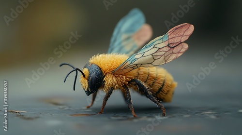 Obraz na płótnie A tiny bee with fabric wings w salonie