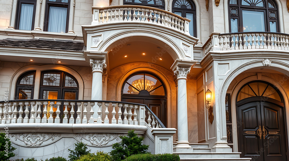 Obraz premium Magnificent Mansion: A Glimpse of Architectural Grandeur and Opulent Design