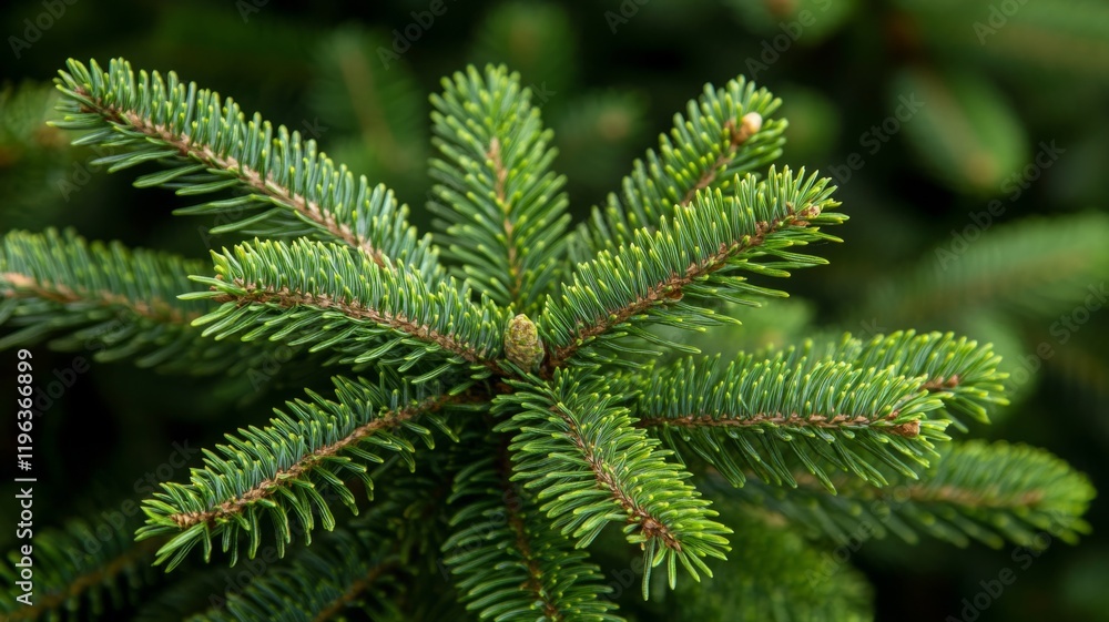 Close-up of Lush Evergreen Fir Tree Branches Close-up of Lush Evergreen Fir Tree Branches