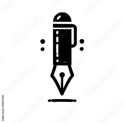 Inkling of Creativity: A simple yet powerful icon of a pen, symbolizing writing, creativity, expression, and the power of words. The sharp nib poised above a line, ready to create and inspire. 