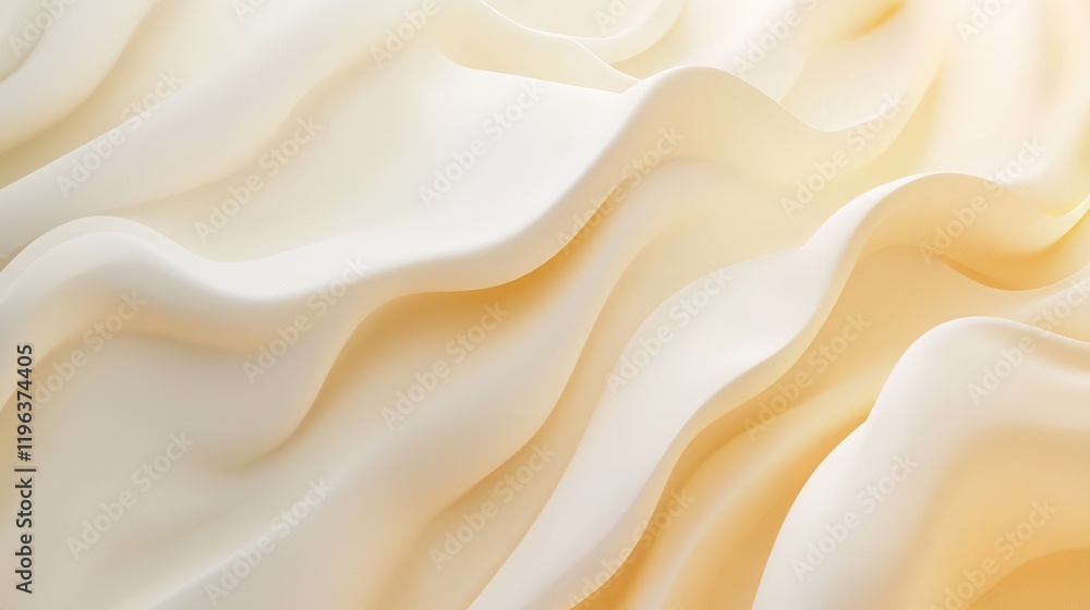 Fototapeta premium A close-up of soft, flowing yellow fabric, showcasing gentle waves and texture for versatile design applications.
