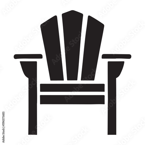 Simple Adirondack Chair Silhouette Illustration for Relaxing