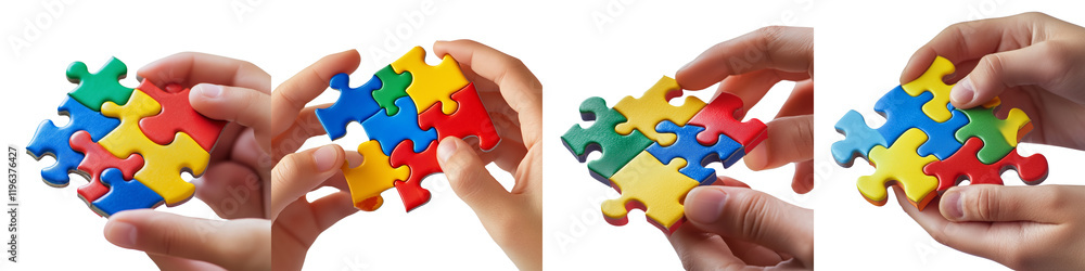 set of Hands making a puzzle of colors, a symbol of unity for autism awareness, a symbol of unity, a handmade puzzle of colors, a handmade puzzle of colors, on a transparent backgrounds set of Hands making a puzzle of colors, a symbol of unity for autism awareness, a symbol of unity, a handmade puzzle of colors, a handmade puzzle of colors, on a transparent backgrounds