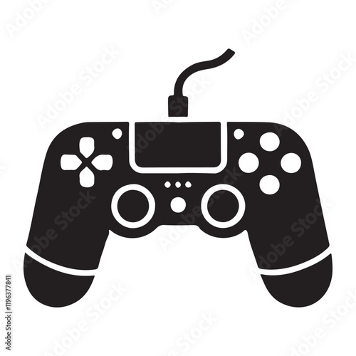 Silhouette of a Video Game Controller Illustration