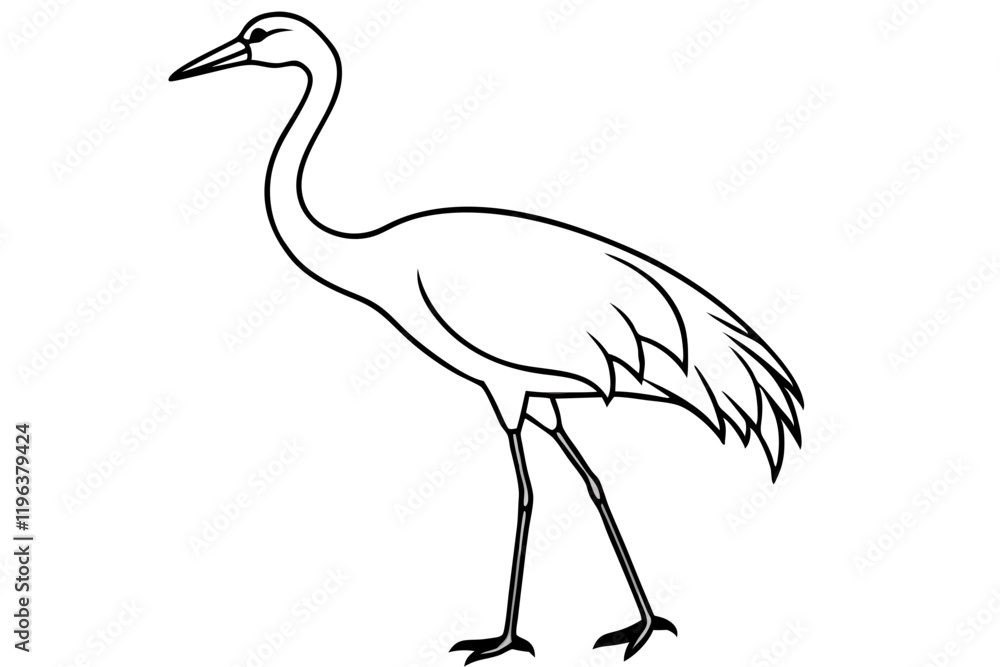 Obraz premium Elegant Crane Outline