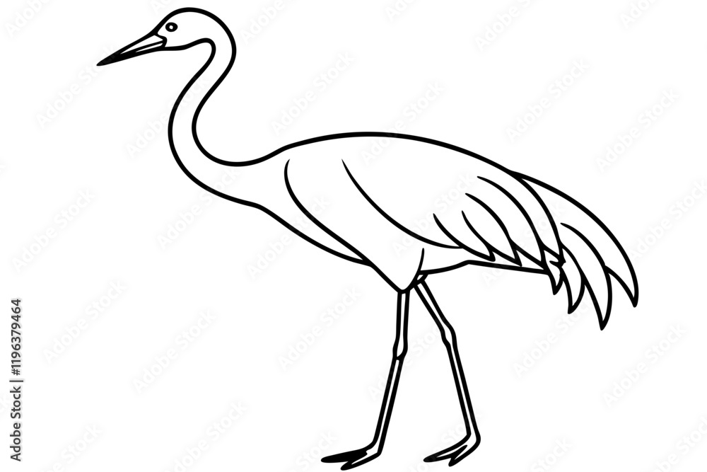 Obraz premium Elegant Crane Outline