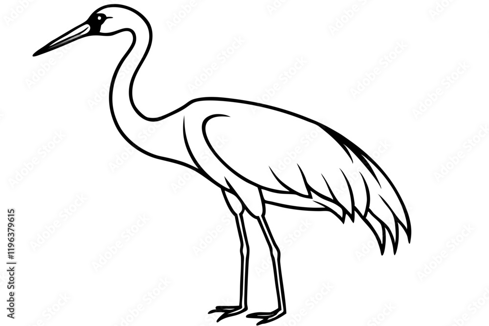 Naklejka premium Elegant Crane Outline
