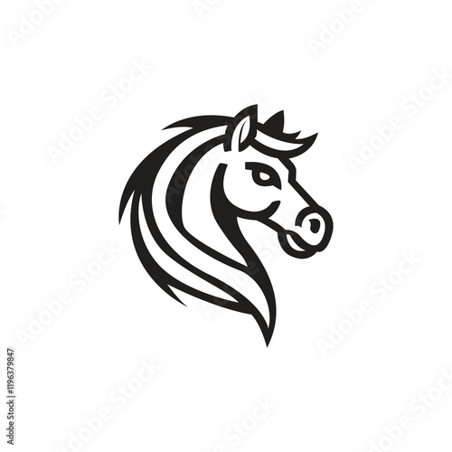 Horse head logo template photo