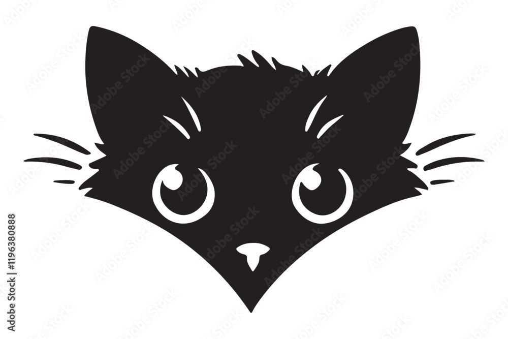 Black Cat Head Silhouette Vector Illustration Design Black Cat Head Silhouette Vector Illustration Design