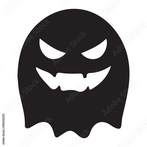 Menacing Ghost Silhouette Halloween Icon