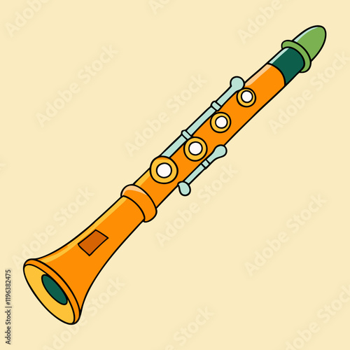 vector illustration of a clarinet