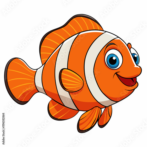 clownfish cartoon isolated on white